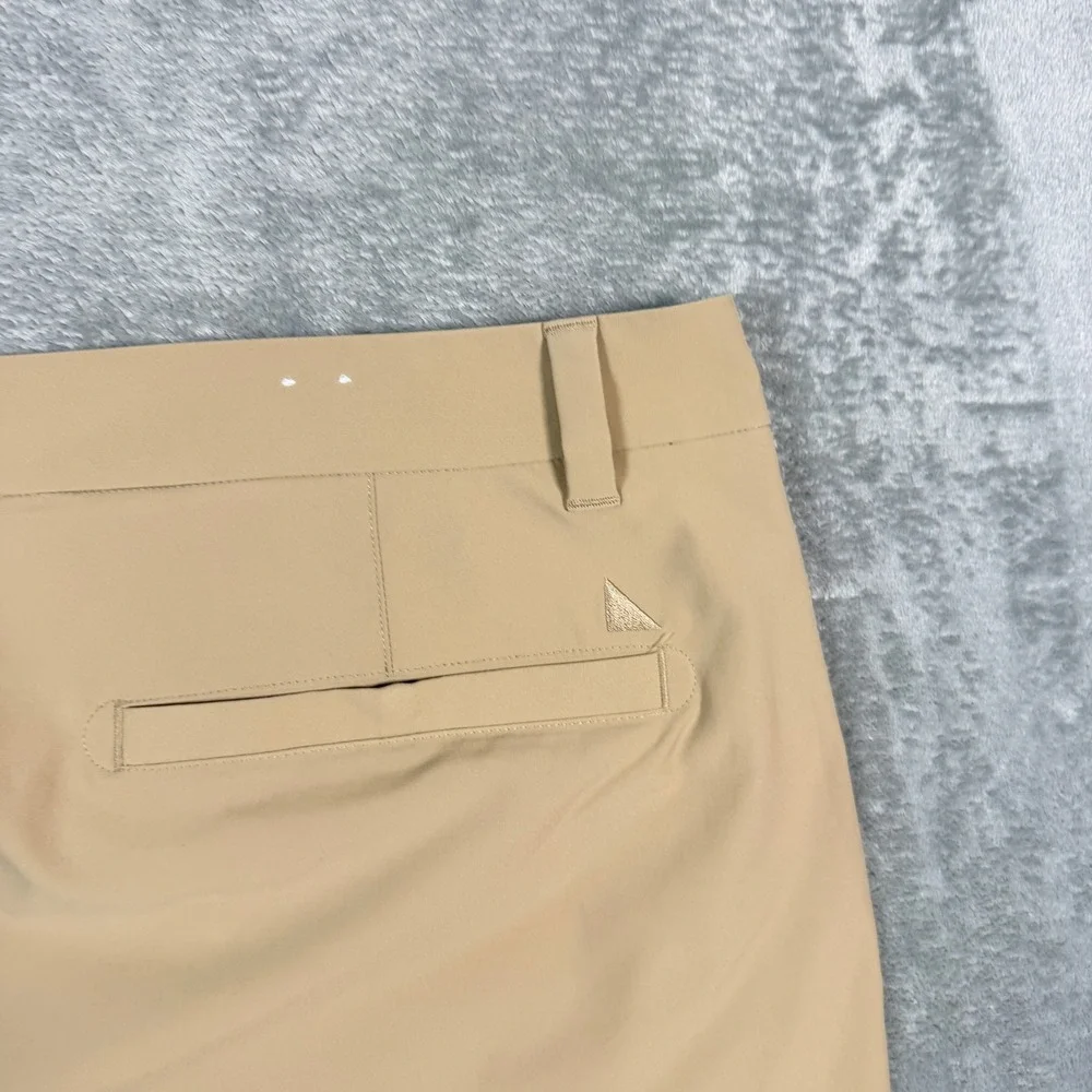 UNTUCKit Mens 36x32 Traveler Pant Tan Slim Fit Polyester Chino Trousers